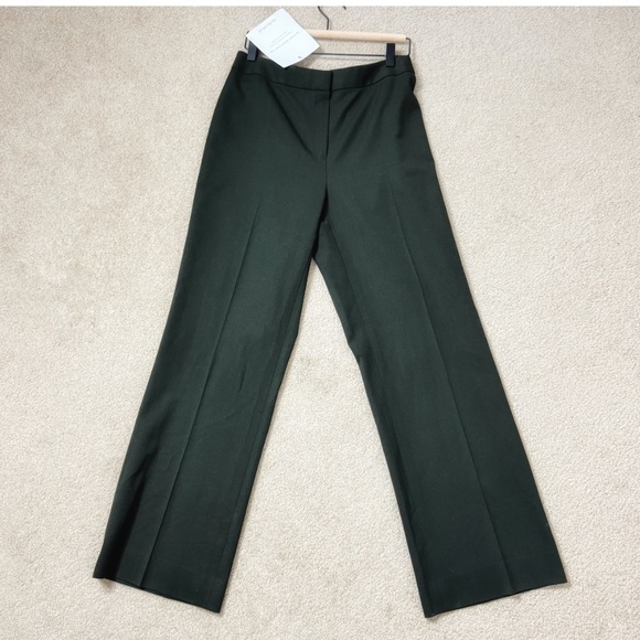 NEW Lafayette 148 Barrow Pants Flat Front Olive Green Double Face Luxe Wool Sz 8 - Picture 8 of 15